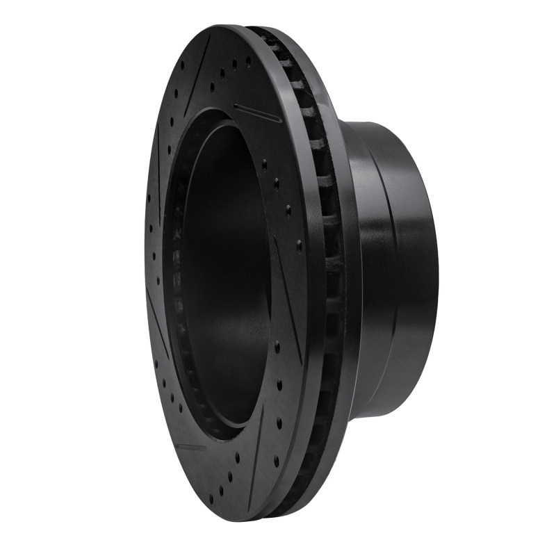 Ford F-350 Super Duty Brake Rotor (1) - Rear Right - R1 Concepts - Drilled & Slotted - Black - `05-`12